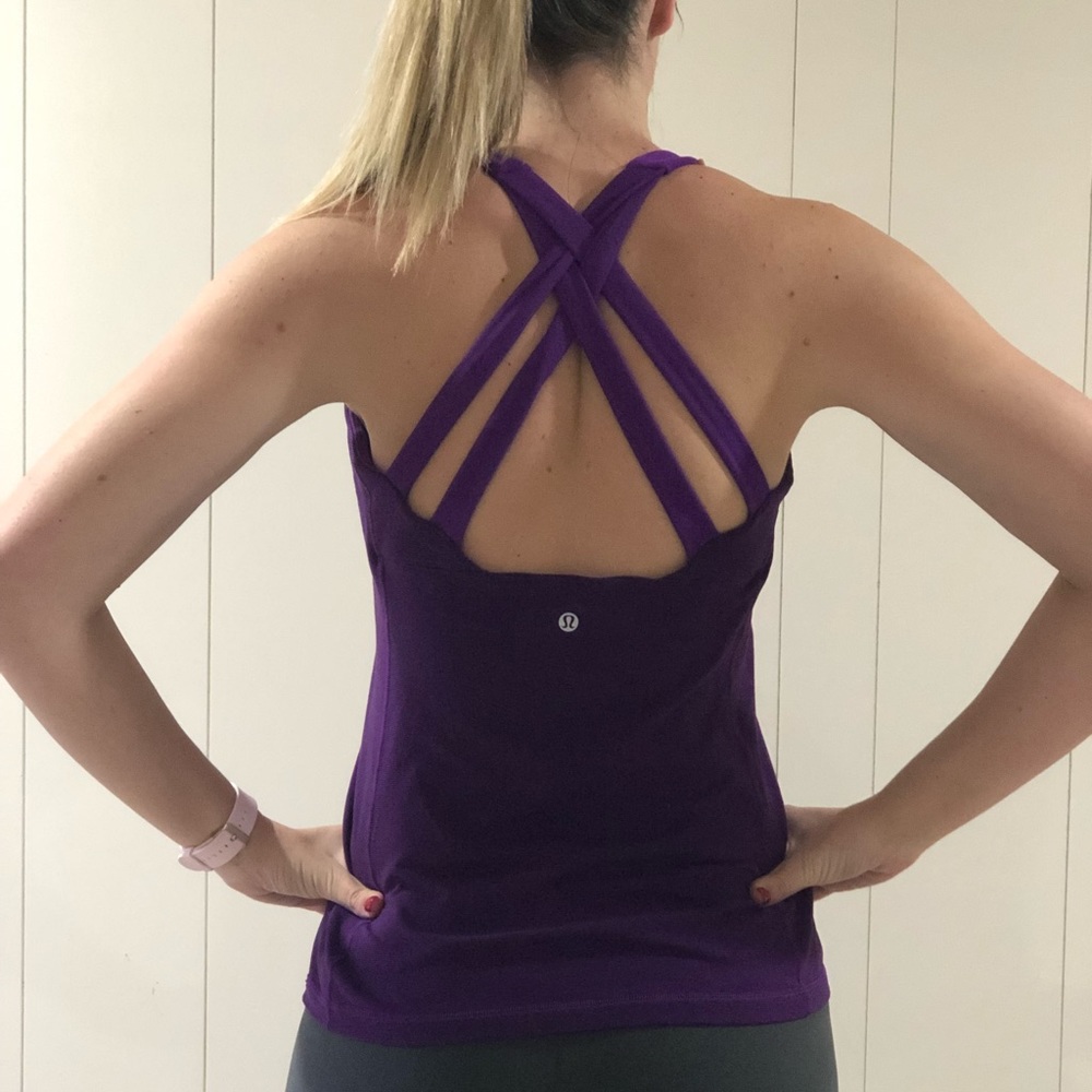 Lululemon Purple tank with fun back!